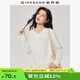 佐丹奴T恤女基礎(chǔ)款舒適內(nèi)搭打底衫純棉純色V領(lǐng)長袖t恤女13322759 16皎白色 L