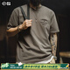 馬登工裝美式復(fù)古戰(zhàn)術(shù)印花T恤男士純棉透氣正肩V領(lǐng)短袖衣服男裝夏季 灰褐色 【2025新款潮牌】 XL