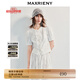 MAXRIENY華麗宮廷風(fēng)壓褶蕾絲雪紡衫25夏款修身收腰優(yōu)雅氣質(zhì)上衣女 米白 S