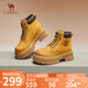 駱駝（CAMEL）大黃靴女時(shí)髦擦色粗跟戶(hù)外工裝馬丁靴 L24W076611 土黃(5孔) 36