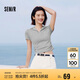 森馬（Semir）polo衫女短款收腰翻領(lǐng)襯衫25夏刺繡涼感緊身T恤辣妹109325115005