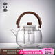 容山堂加厚玻璃蒸煮茶壺泡茶壺家用大容量燒水壺煮茶器圍爐養(yǎng)生壺茶壺 玻璃煮茶壺-遠橋提梁壺1500ml