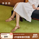 莎莎蘇[海島夏日]2025春夏新款粗跟豆豆底鏤空皮鞋女復(fù)古羅馬涼鞋七夕 深棕色 36