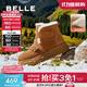 百麗（Belle）厚底羊毛雪地靴女靴加絨保暖休閑短靴棉鞋D1X1DDD4 棕色-絨面皮 38 (240mm)