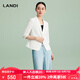 藍(lán)地（LANDI）[禪意光澤]LANDI優(yōu)雅氣質(zhì)修身短款小西裝外套女五分袖夏新品 純白色 S