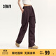 森馬休閑褲女顯腿長(cháng)吸濕速干闊腿褲春秋彈力工裝褲109524127003