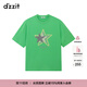 DZZIT地素短袖T恤春秋時(shí)尚通勤綠色短袖印花設計感上衣女 綠色 XS