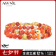 AWNL【七夕情人節(jié)禮物】橙紅瑪瑙北歐M隕石疊戴手鏈女手串送女友 【品牌禮盒】橙紅瑪瑙手鏈 S碼-推薦手圍14-15cm