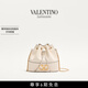 華倫天奴VALENTINO女士 VLOGO SIGNATURE 迷你羊皮水桶包 淺象牙白色 均碼