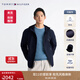 TOMMY HILFIGER【防水微抓絨】出走都市25秋冬男裝連帽風(fēng)衣款軟殼夾克外套 深海藍FAP M （推薦：135-150斤）