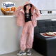 Dudant國際品牌女童工裝套裝春秋2025新款衣服兒童大童秋裝運(yùn)動(dòng)休閑穿搭 F23粉色 120 cm