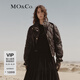MO&Co.泡芙羽絨服冬季金扣抽繩花苞袖短款高領輕暖設計感黑色白色 黑色 S 160