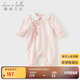 戴維貝拉新生兒棉爬服春秋裝女寶寶抗菌防螨連體衣中國風(fēng)漢服