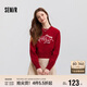 森馬（Semir）毛衣女短款蝴蝶結少女感2025春季圓領(lǐng)正肩套頭衫顯瘦109125107005