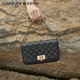 CHARLES&KEITH經(jīng)典菱格鏈條小方單肩斜挎包包女包生日禮物CK2-70160131 Black黑色 小包