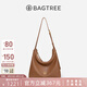 BAGTREE包包樹圖南植鞣皮hobo女包2025年新單肩斜挎包通勤餃子包七夕禮物 烤棕色-中號(hào) 高級(jí)小眾