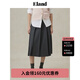 ELAND【醋酸＋萊賽爾】衣戀半身裙女中長款百褶公式裙25秋季新款 深灰色(17)D/Grey S 160