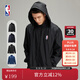 NBA隱藏帽拉鏈外套秋冬男士運動(dòng)休閑服防曬衣長(cháng)袖夾克外套上衣秋裝 黑色升級-百搭黑 M
