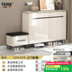 TKRK德國品牌輕奢巖板烤漆鞋柜門(mén)口入戶(hù)柜換鞋凳坐凳一體家用鞋架儲物 140CM/巖板臺面/5層儲物+60鞋凳