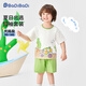巴帝巴帝夏季純棉兒童套裝男女童寶寶短袖t恤短褲休閑裝 森林小獅 110