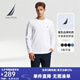 諾帝卡（NAUTICA）【單件直降】春夏純棉柔軟親膚多色基礎(chǔ)經(jīng)典長袖T恤男TE4301 1BW白色 L