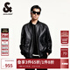 杰克·瓊斯（JACK&JONES）秋季時(shí)尚百搭潮簡(jiǎn)約舒適略寬松棒球領(lǐng)型男士皮夾克男裝225110003 E40黑色 常規 M