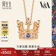 周生生七夕禮物18K玫瑰金V&A系列藍(lán)寶石桂冠項(xiàng)鏈 90599N 47厘米