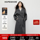 紅袖100%美利奴羊毛大衣2025冬季新款女裝【靜奢智感】高級雙面呢外套 深灰080 M