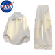 NASA MARVEL套裝男春秋季長(cháng)袖T恤長(cháng)褲休閑圓領(lǐng)透氣休閑兩件套 杏色 L