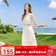 百圖betu女裝2025夏季新款連衣裙無(wú)袖羽毛流蘇背心氣質(zhì)裙子女2506T52 淺杏色 M