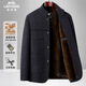 老爺車(chē)（LAOYECHE）【含綿羊毛】西服男士秋冬立領(lǐng)中式老年爸爸裝加絨夾克上衣男裝