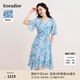 珂萊蒂爾【100桑蠶絲】2025年夏季新款氣質(zhì)優(yōu)雅親膚真絲連衣裙女 白色 M