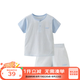 麗嬰房（Les enphants）童裝嬰兒衣服兒童純棉短袖內(nèi)衣套裝男女童睡衣套裝夏季款 藍(lán)色 110 cm/4歲