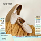 NINE WEST/玖熙樂(lè )福鞋女2025新款皮鞋一腳蹬職場(chǎng)通勤舒適平底女鞋 米白 37