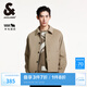 杰克·瓊斯（JACK&JONES）男裝春秋時(shí)尚百搭休閑舒適多色外套翻領(lǐng)直筒毛呢大衣男224427024 E13棕褐色調(diào) M 175