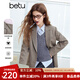 百圖betu女裝2025春季新款西裝日常通勤寬松西裝百搭外套女2501T45 燕麥色 M