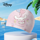 迪士尼（Disney）2025新款兒童泳帽硅膠防水護(hù)耳長(zhǎng)發(fā)不勒頭男女童游泳專(zhuān)業(yè)游泳帽 粉底小兔狗[舒適布帽][推薦1-9歲