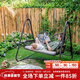 紫葉（ziye）秋千椅戶(hù)外吊籃庭院陽(yáng)臺院子網(wǎng)紅鐵藝花園成人室內搖椅編藤吊椅 黑色雙人秋千