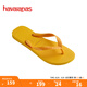 havaianas哈唯納Top炫彩夾腳人字拖女夏海邊平底拖鞋親子款 新色1740-流行黃色 37-38 巴西碼