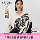 艾諾絲雅詩(shī)冬新品流蘇提花V領(lǐng)100%綿羊毛針織衫毛衣11018056 白色 M
