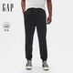 GAP男裝2025秋季新款抓絨松緊腰針織束腳褲運動(dòng)褲長(cháng)褲美版500382 灰黑色 M 美碼  L亞洲碼180/100A
