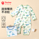 纖絲鳥(niǎo)（TINSINO）兒童連體衣男童純棉睡衣秋季中小童寶寶居家衣服 油畫(huà)恐龍朗姆綠