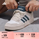 adidas「小鋸齒」D-PAD CLASSIC休閑美高風(fēng)復(fù)古籃球板鞋阿迪達(dá)斯 白色/遺跡藍(lán)/棕色   42
