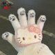 三麗鷗正版hellokitty保暖手套女生冬季加厚加絨毛絨分指騎行防寒 鉆石白kt手套【高品質(zhì)彷貂毛】 均碼