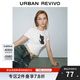 UR【HOT】2025秋季新款女休閑萌寵印花修身短袖T恤UYV450141 本白 M