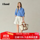 ELAND【法國亞麻】衣戀氧氣感襯衫女長袖內(nèi)搭2025夏季新款淡人 藍(lán)色(50)Blue S /160