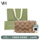 VANESSA HOGAN VH女包山茶花信封包高級感包包老花鏈條小包單肩斜挎包生日禮物 黃棕色+綠野仙蹤禮袋