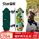 星板Star星板陸地沖浪板男女生S6彈簧橋滑雪免蹬滑板成人專(zhuān)業(yè)路沖新手 31寸 花仙子 1.4-1.7m 彈簧橋