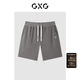 GXG男裝夏新款多色精致繡花標休閑百搭男直筒短褲 深灰色 180/XL