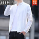 JEEP SPIRIT白色無(wú)帽防曬服男夏季薄款立領(lǐng)冰絲防曬衣寬松韓版外套皮膚衣男裝 F01白色【純全新100高檔品牌】 XL